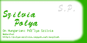 szilvia polya business card